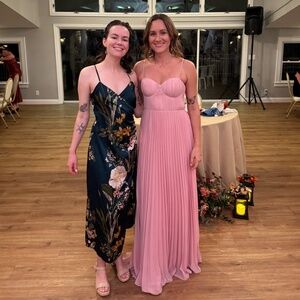 Lulus Light Pink Pleated Maxi Dress